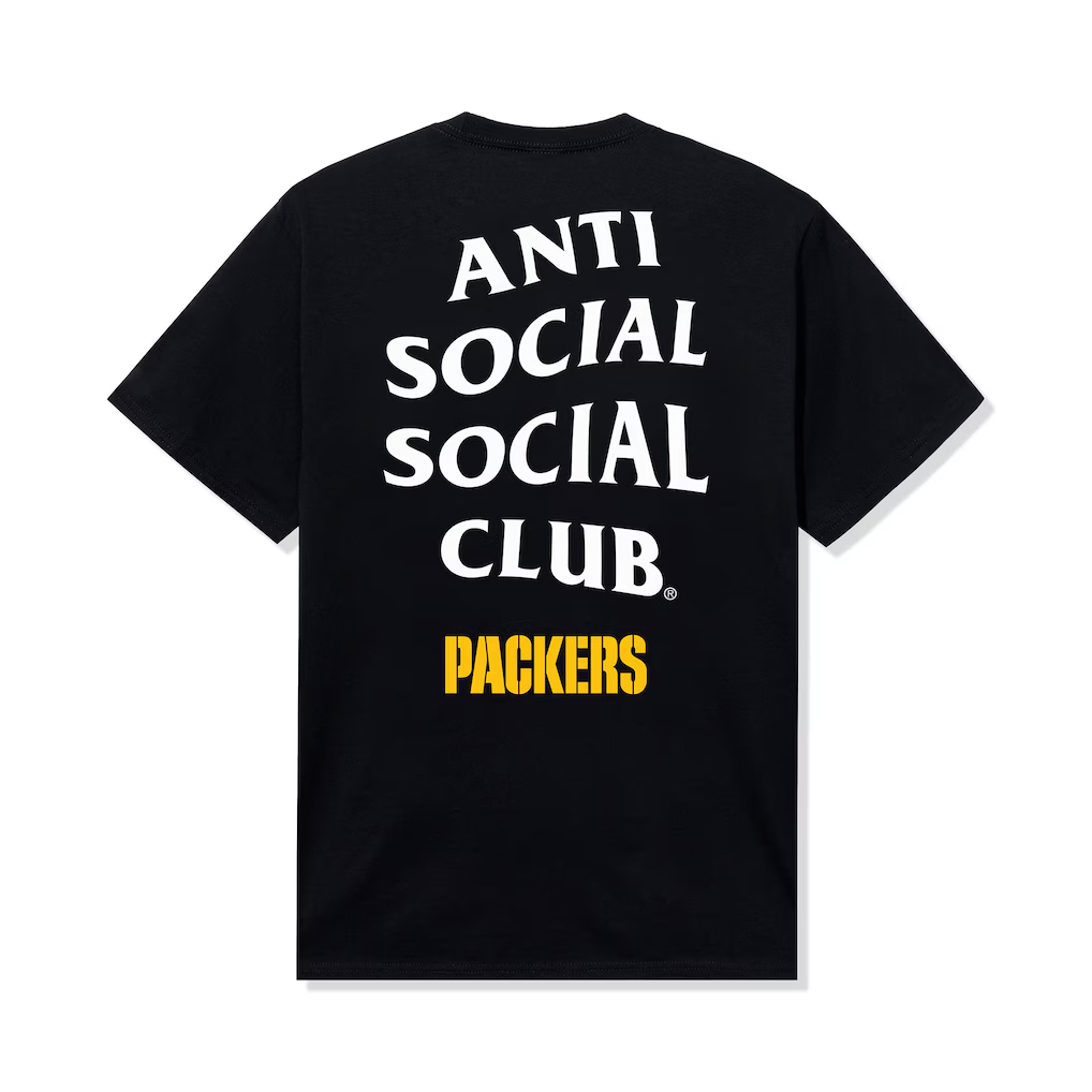 Green Bay Packers AntiSocialSocialClub x NFL Black Team T-Shirt