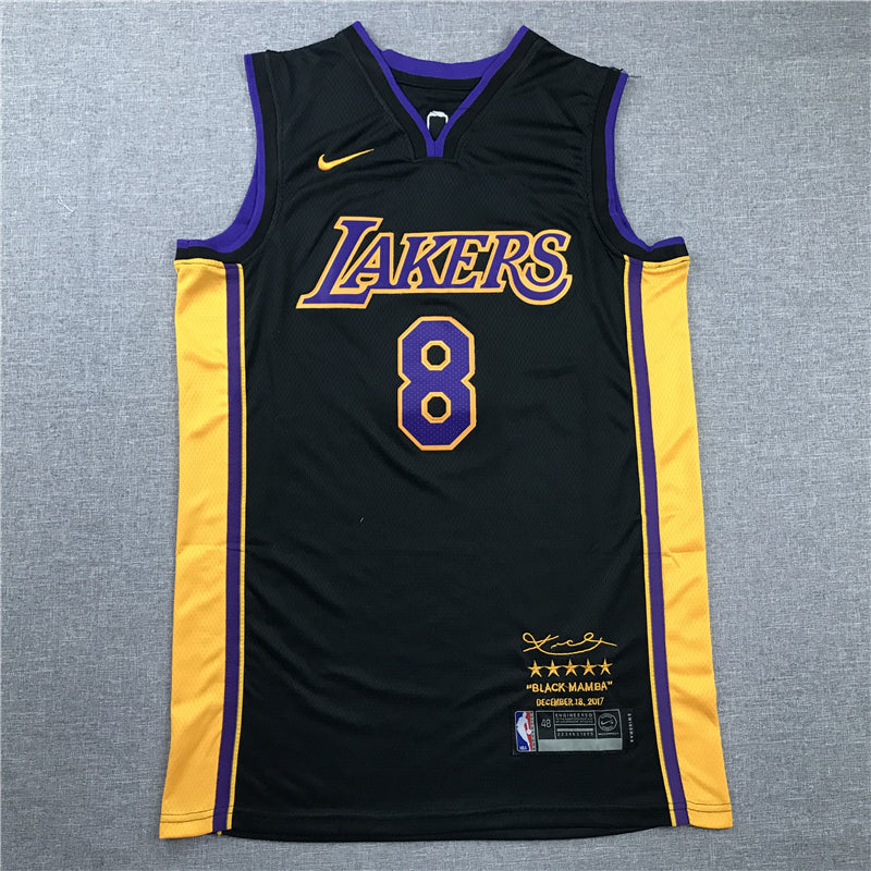 Los Angeles Lakers #8 Kobe Bryant Retired Black Jersey