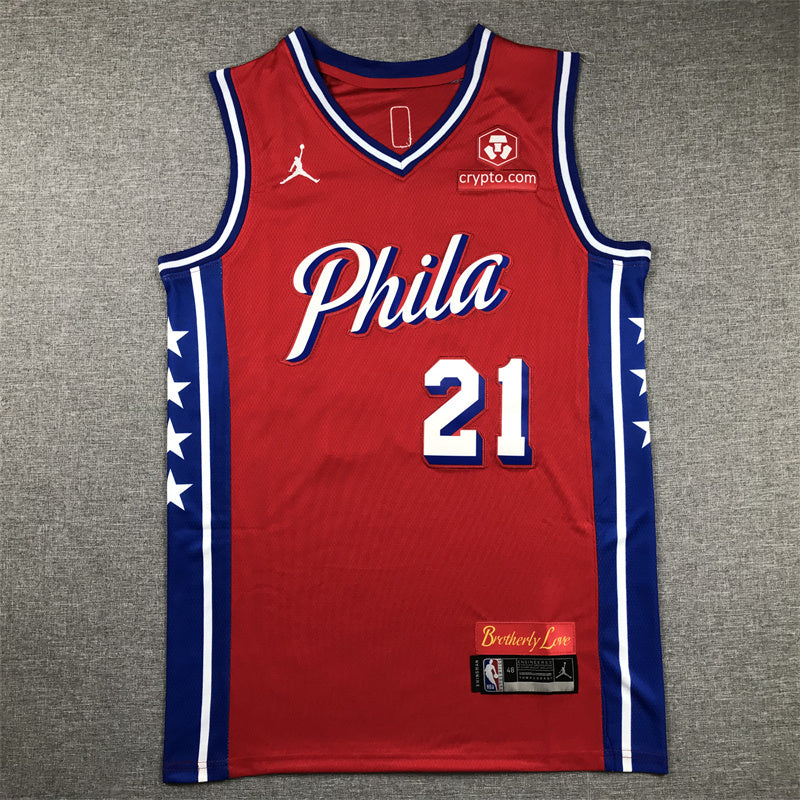 Joel Embiid Philadelphia 76ers Red Jersey