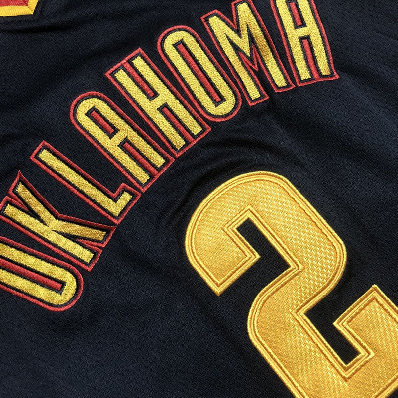 Shai Gilgeous-Alexander Oklahoma City Thunder Black Embroidered Jersey