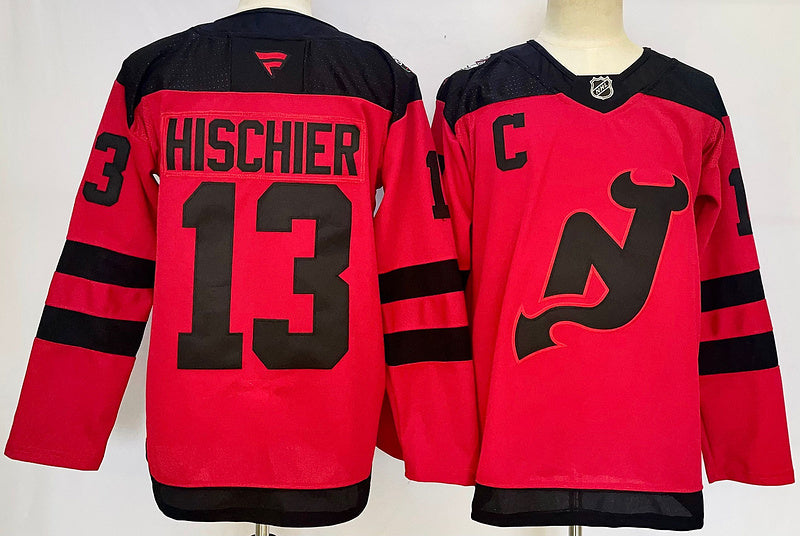 Men's New Jersey Devils Nico Hischier #13 Red Jersey