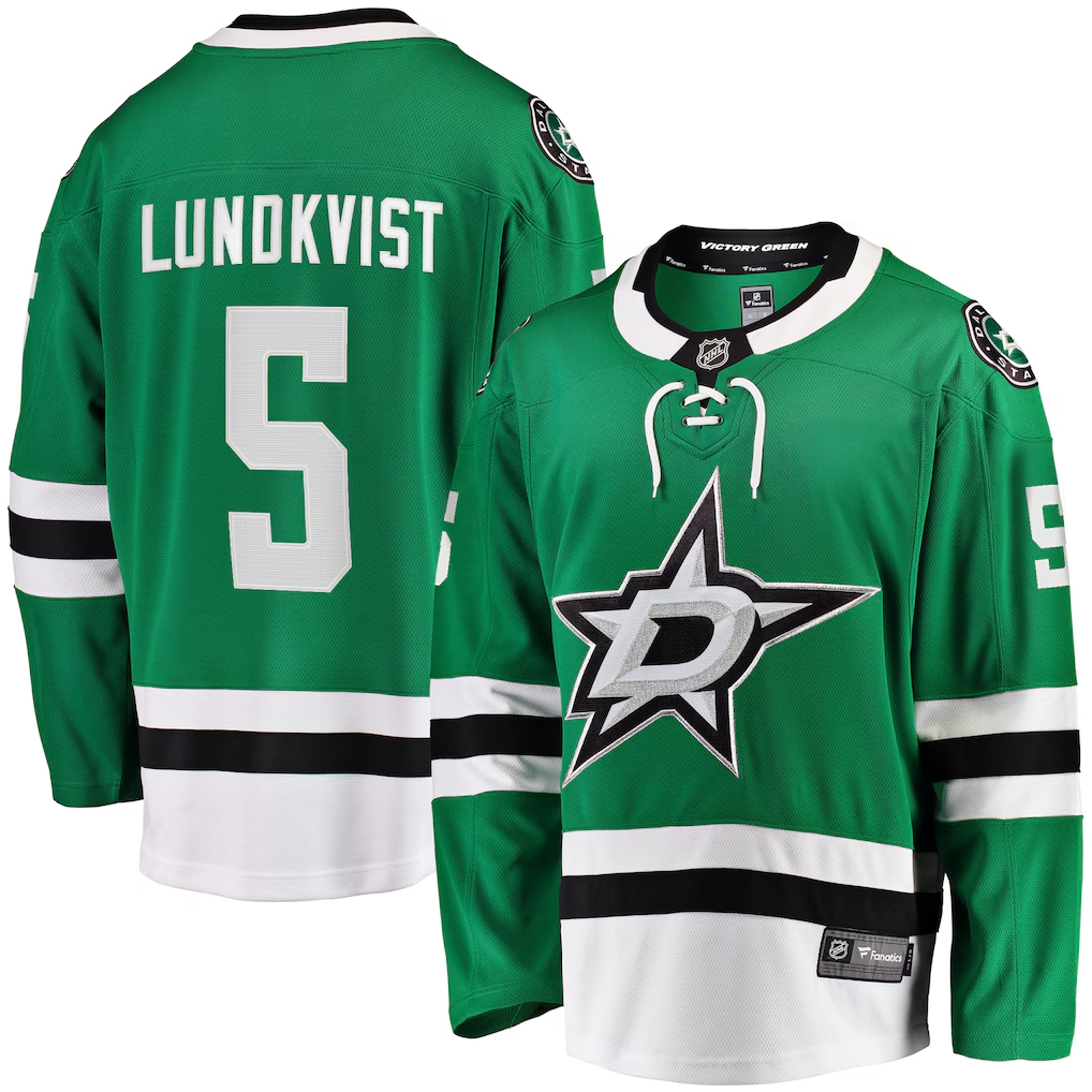 Men's Dallas Stars Nils Lundkvist Kelly Green Home Breakaway Player Jersey