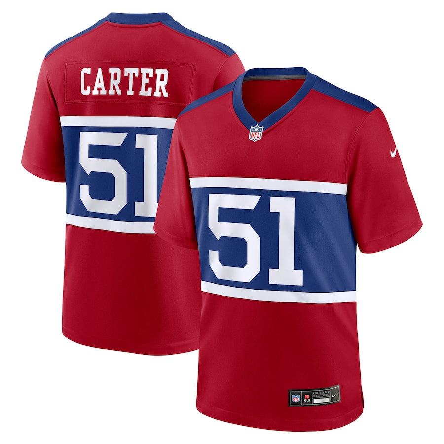 Men's New York Giants Abdul Carter Nike Red First Round Pick Alternate Game Jersey