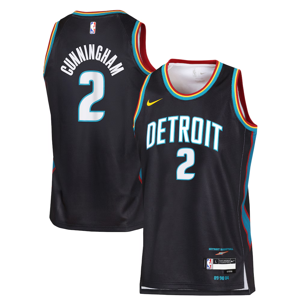 Youth Detroit Pistons Cade Cunningham Nike Black 2025/26 City Edition Swingman Jersey