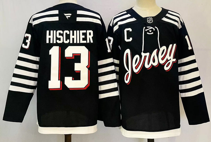 Men's New Jersey Devils Nico Hischier #13 Black Player Jersey