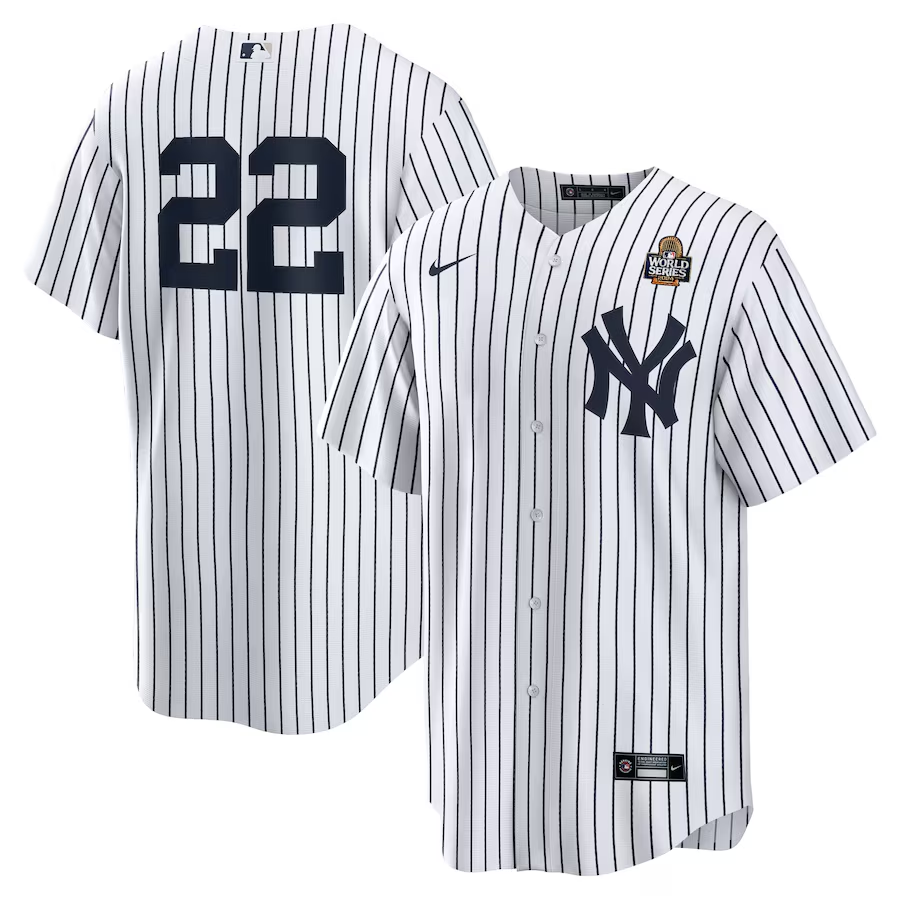 Men's New York Yankees Juan Soto #42.99 White 42.9924 World Series Home Replica Player Jersey