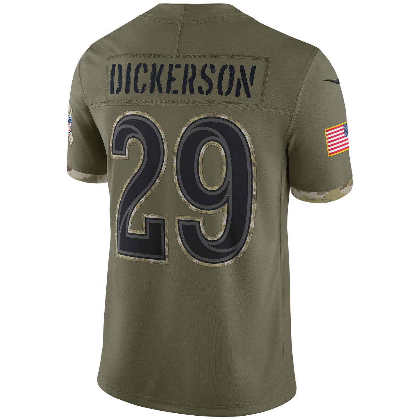 Eric Dickerson Los Angeles Rams Salute To Service Retired Limited Jersey - Olive