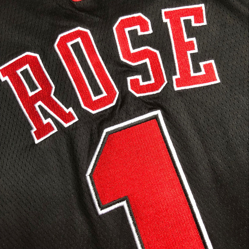 Derrick Rose Chicago Bulls Black Thorwback Jersey