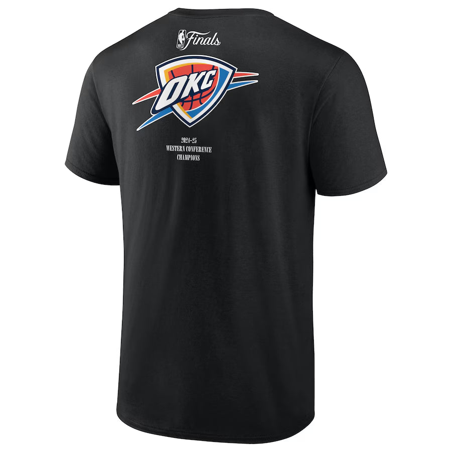Men's Oklahoma City Thunder Fanatics Black 2025 Western Conference Champions Basketball T-Shirt