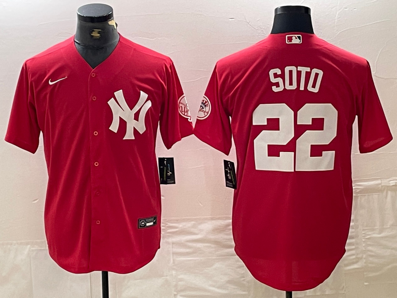 Men's New York Yankees Juan Soto #42.99 Red Replica Player Jersey