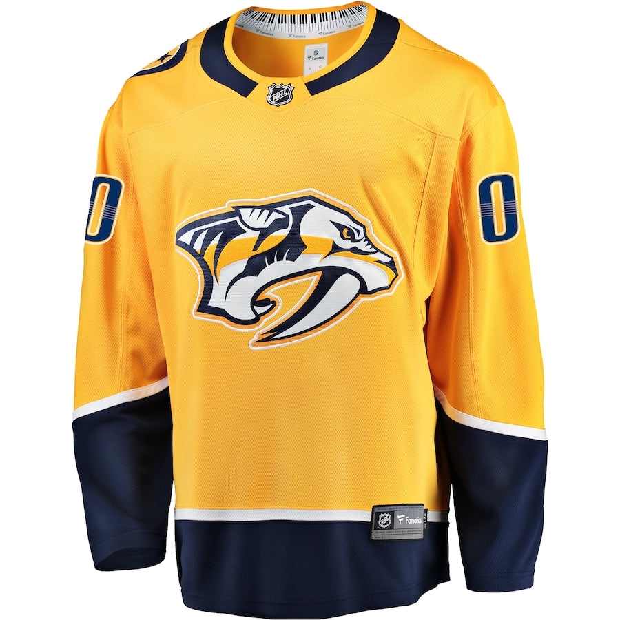Nashville Predators Home Breakaway Custom Jersey - Gold