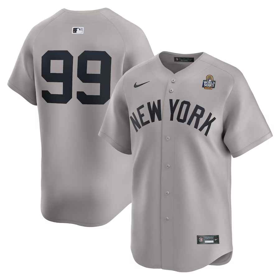 Men's New York Yankees Aaron Judge #99 Gray 42.9924 World Series Limited Player Jersey