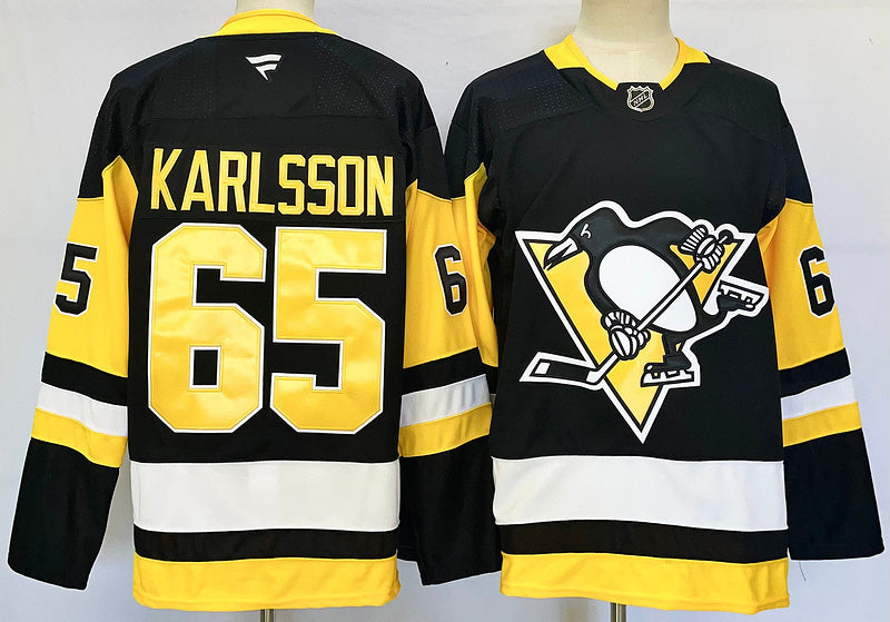 Men's Pittsburgh Penguins Erik Karlsson #65 Black Home Breakaway Jersey