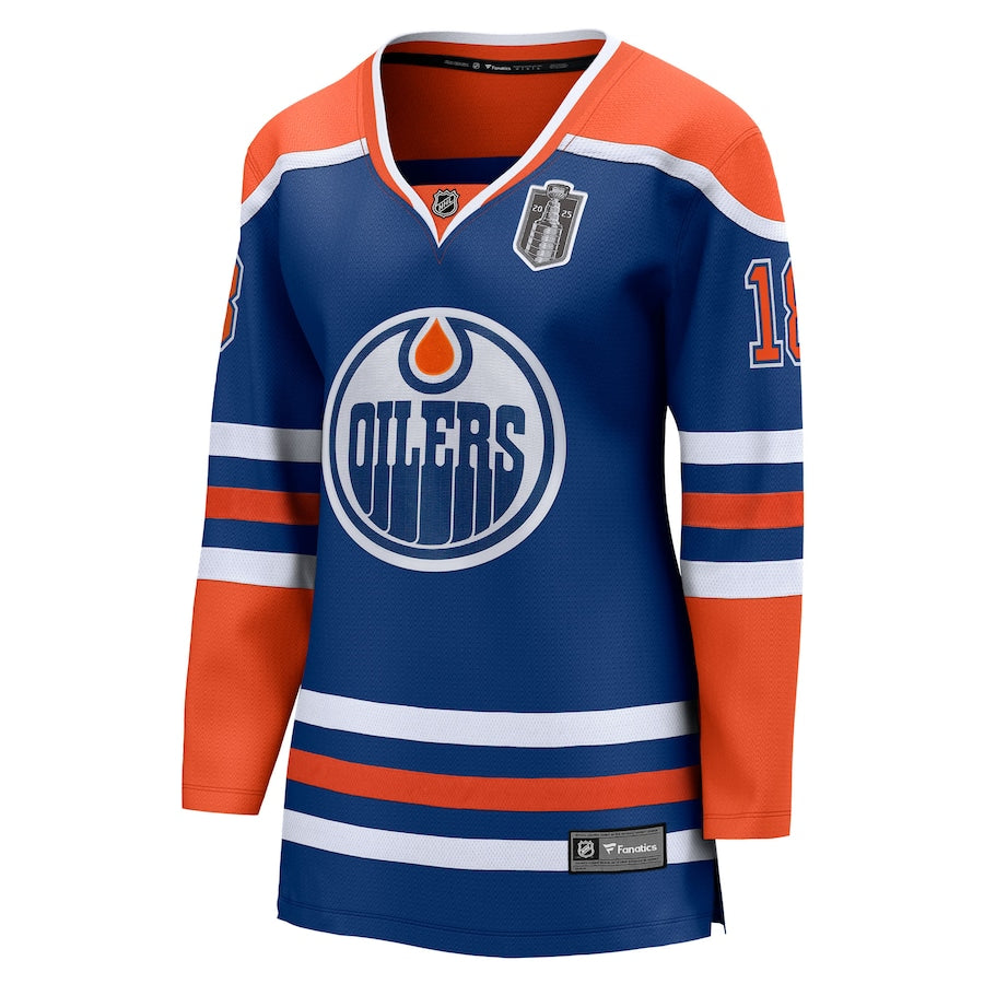 Women's Edmonton Oilers Zach Hyman Fanatics Royal 2025 Stanley Cup Final Home Breakaway Jersey
