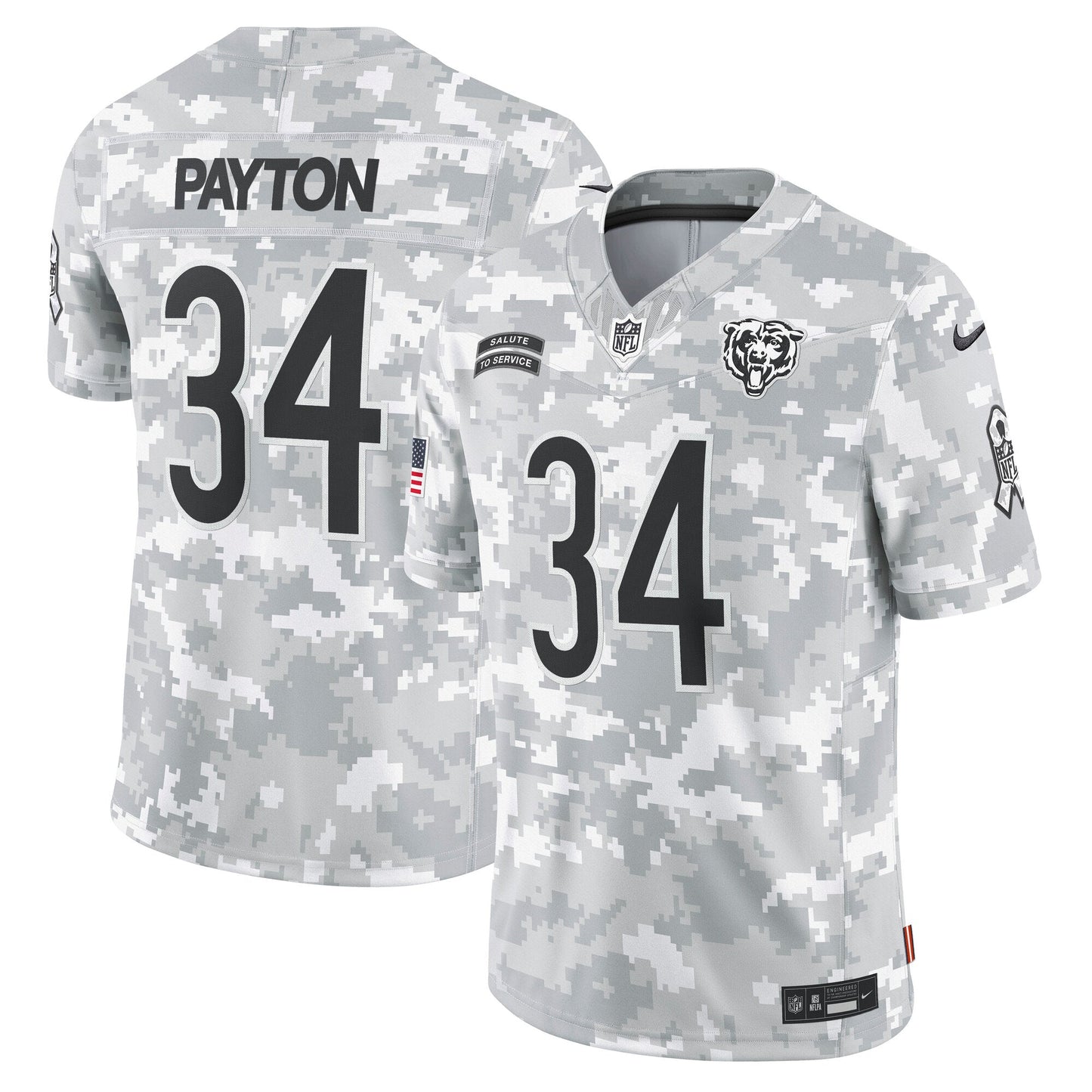 Walter Payton Chicago Bears Nike 2024 Salute to Service Retired Limited Jersey - Arctic Camo