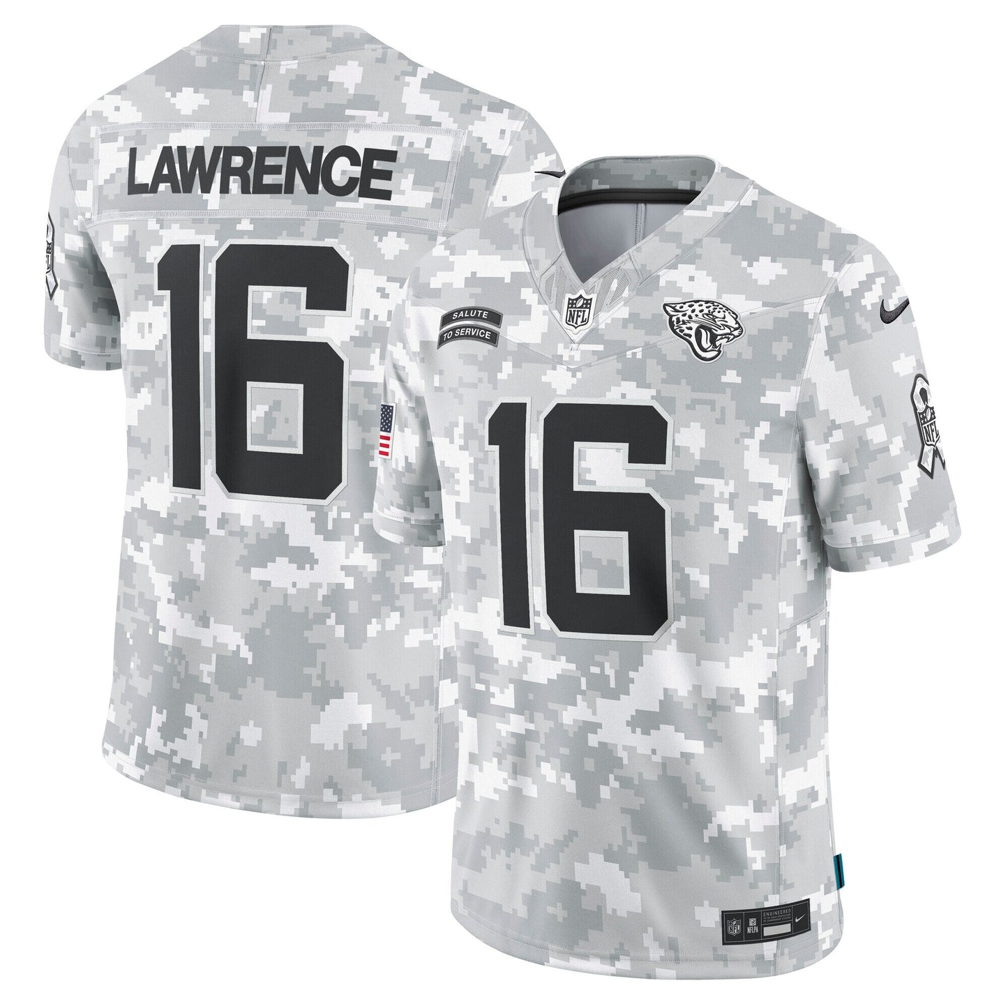 Trevor Lawrence Jacksonville Jaguars Nike 2024 Salute to Service Limited Jersey - Arctic Camo