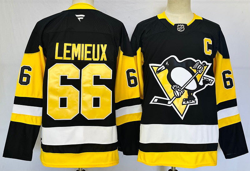Men's Pittsburgh Penguins Mario Lemieux #66 Black Jersey