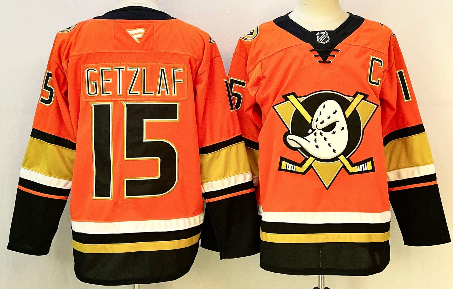 Men's Anaheim Ducks Ryan Getzlaf #15Orange Premium Player Jersey