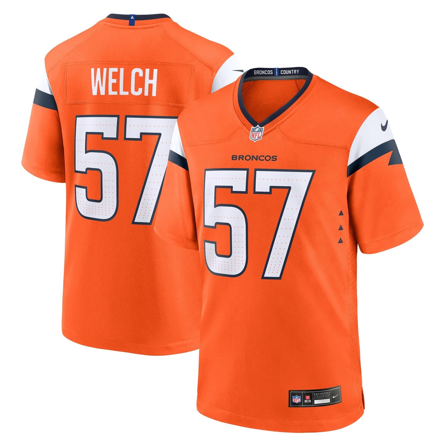 Kristian Welch Denver Broncos Nike Team Game Jersey - Orange