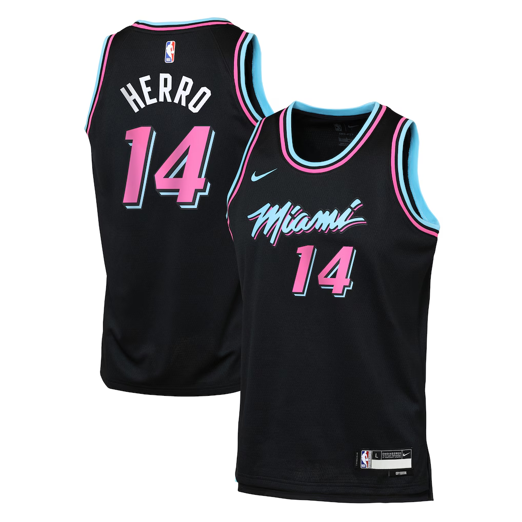 Youth Miami Heat Tyler Herro Nike Black 2025/26 City Edition Swingman Jersey