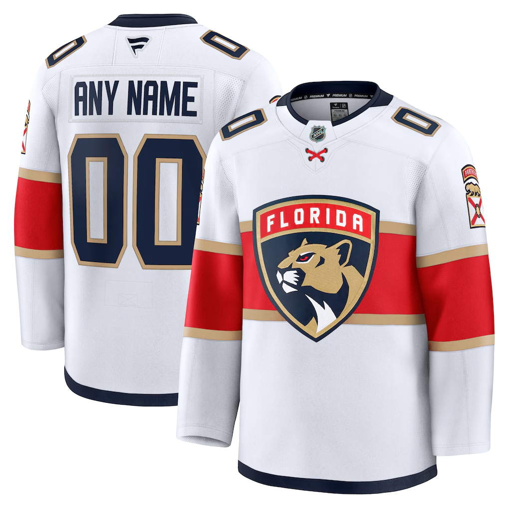 Men's Florida Panthers White Home Breakaway Custom Jersey