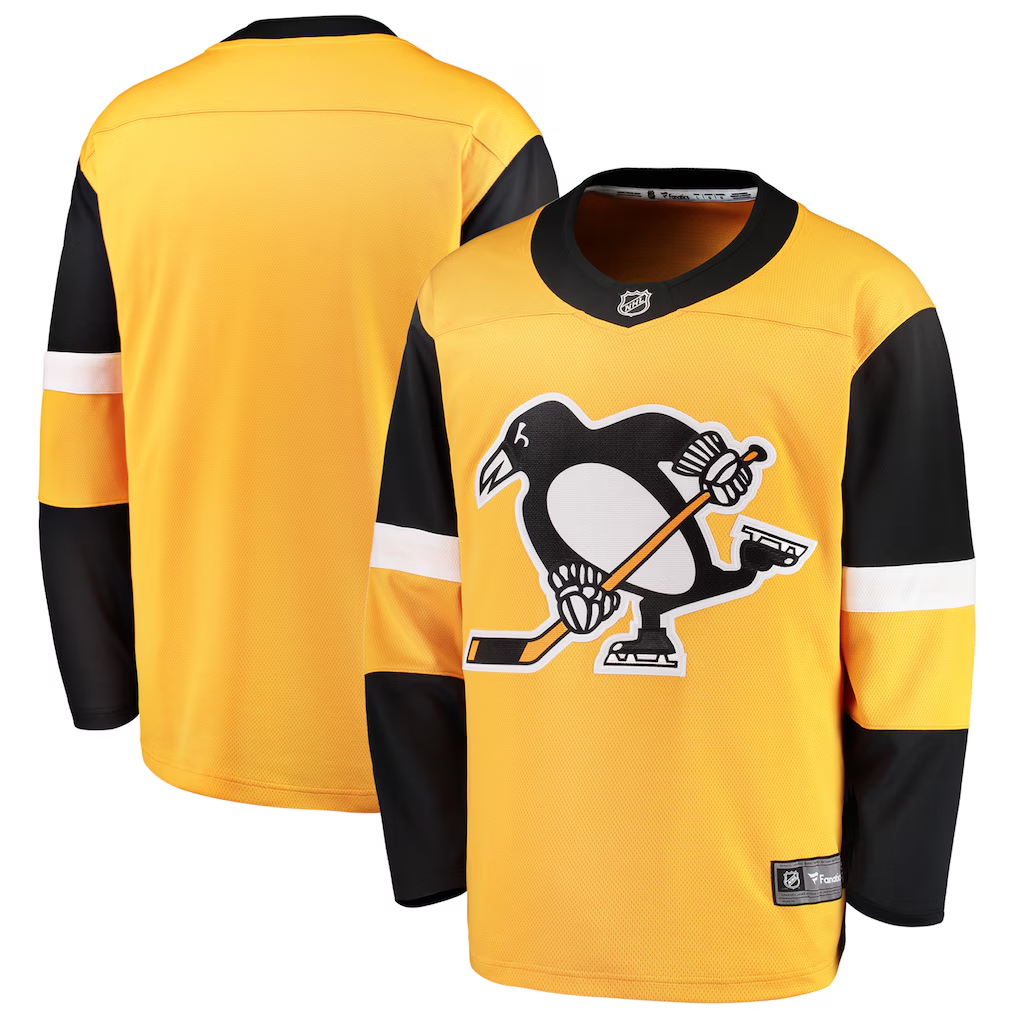 Men's Pittsburgh Penguins Gold Alternate Breakaway Blank Jersey
