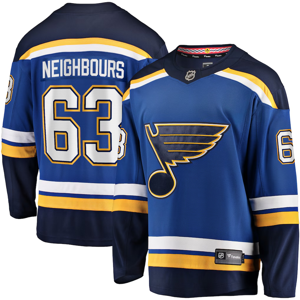 Men's St. Louis Blues Jake Neighbours #63 Premium Jersey