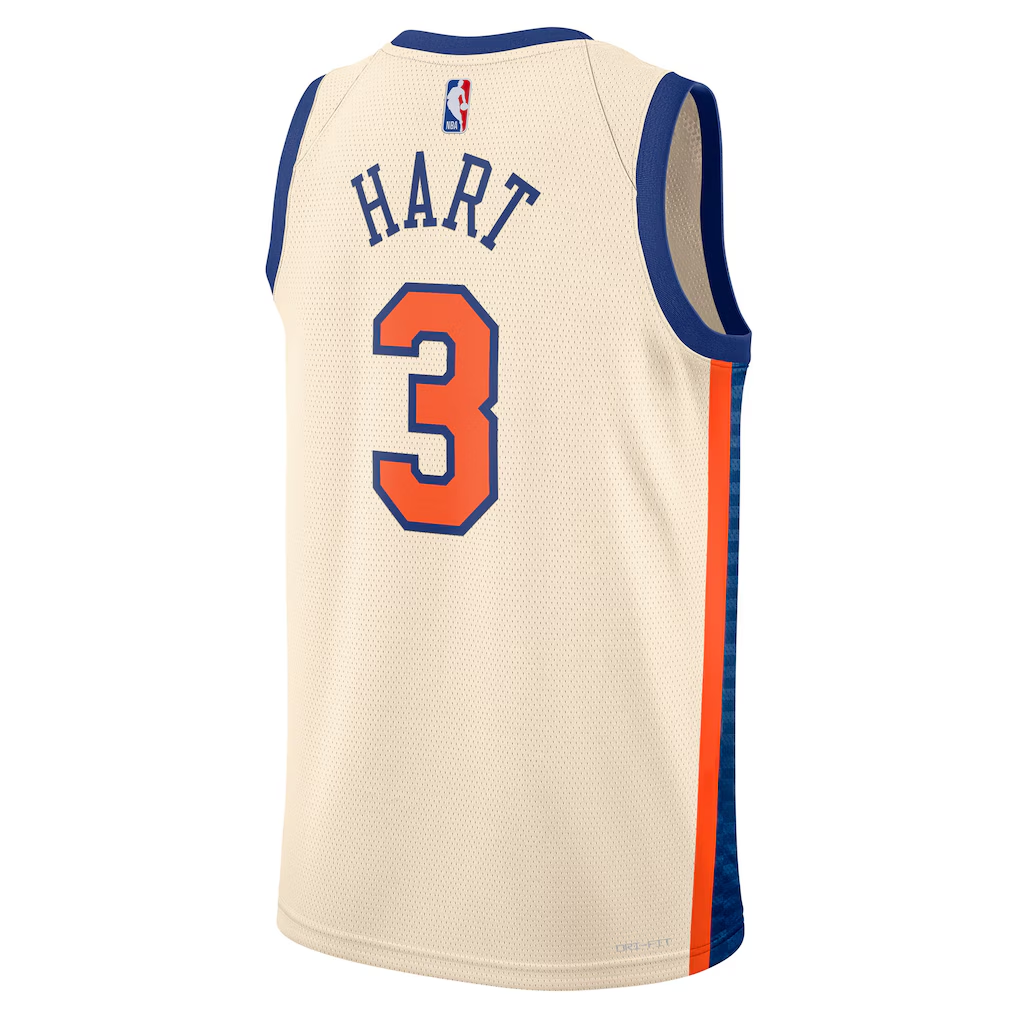 New York Knicks Josh Hart Nike Cream 2025/26 Swingman Jersey - City Edition