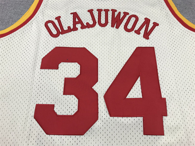 Houston Rockets #34 Olajuwon White MN