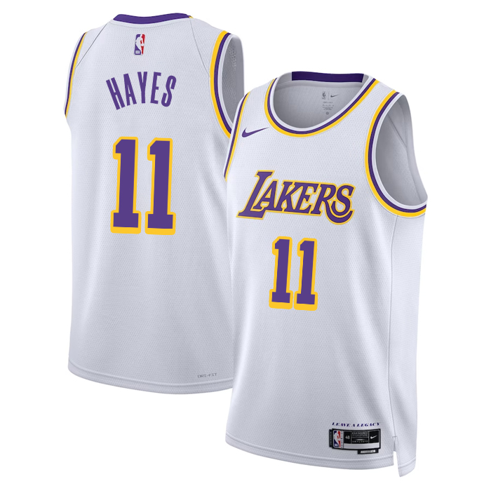 Los Angeles Lakers Nike Icon Edition Swingman Jersey - White-Jaxson Hayes