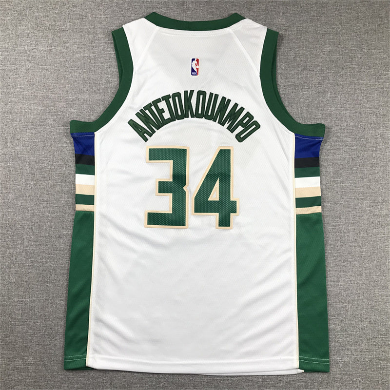Youth Giannis Antetokounmpo Milwaukee Bucks #34 Embroidered Jersey