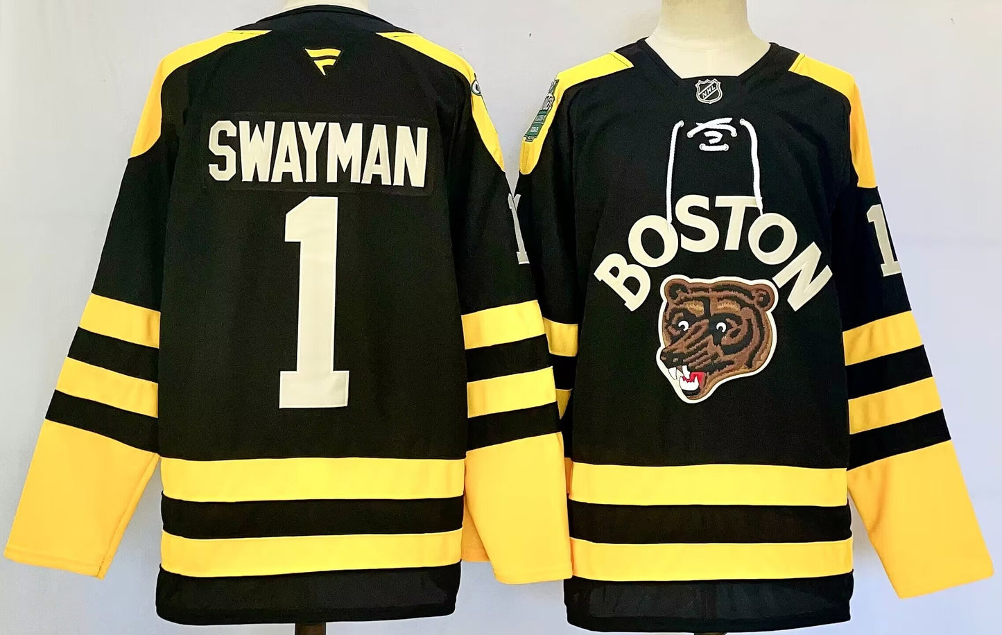 Men's Boston Bruins Jeremy Swayman #1 Black Game Jersey