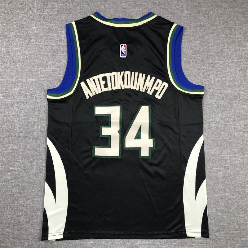 Youth Giannis Antetokounmpo Milwaukee Bucks #34 Embroidered Jersey