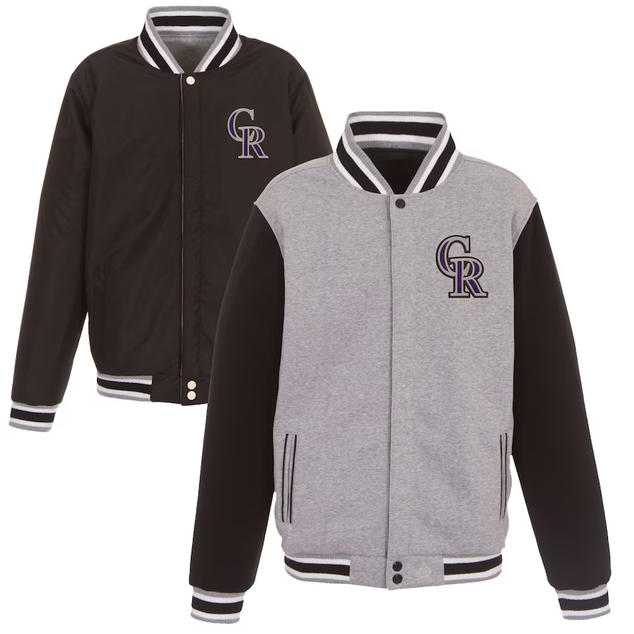 Men's Colorado Rockies Royal JH Design Reversible Fleece Full-Snap Jacket