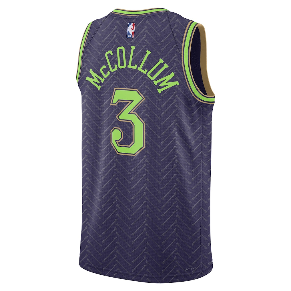 Unisex New Orleans Pelicans CJ McCollum Purple 2024/25 Swingman Jersey - City Edition