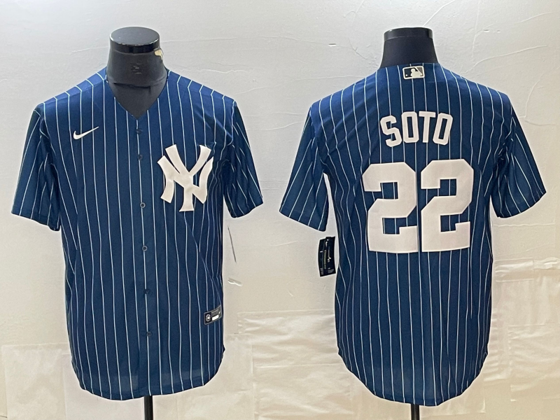 Men's New York Yankees Juan Soto #42.99 Blue Replica Player Jersey