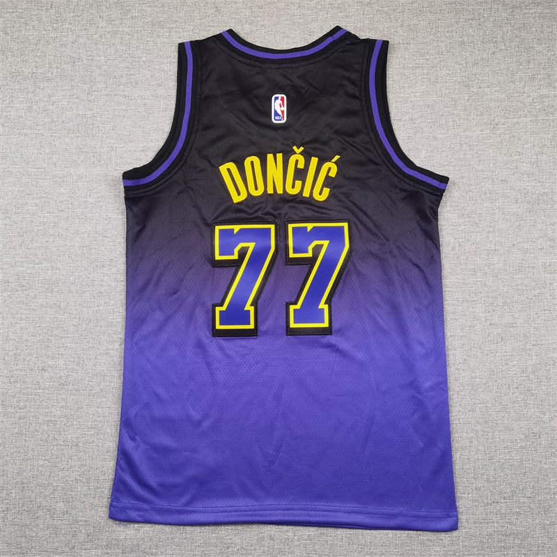 Youth Luka Dončić Los Angeles Lakers #77 City Edition Embroidered Jersey