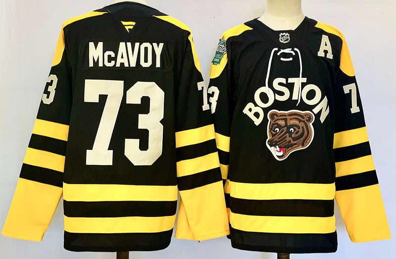 Men's Boston Bruins Charlie McAvoy #73 Black Player Jersey