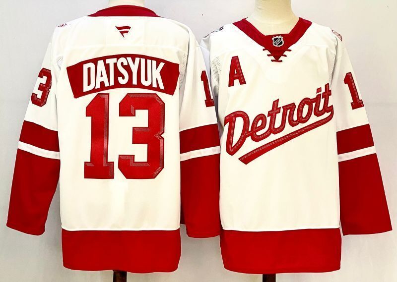 Men's Detroit Red Wings Pavel Datsyuk #13 White Jersey
