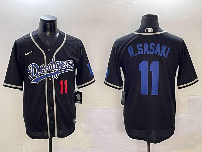Men's Los Angeles Dodgers Roki Sasaki #11 Black Player Jersey