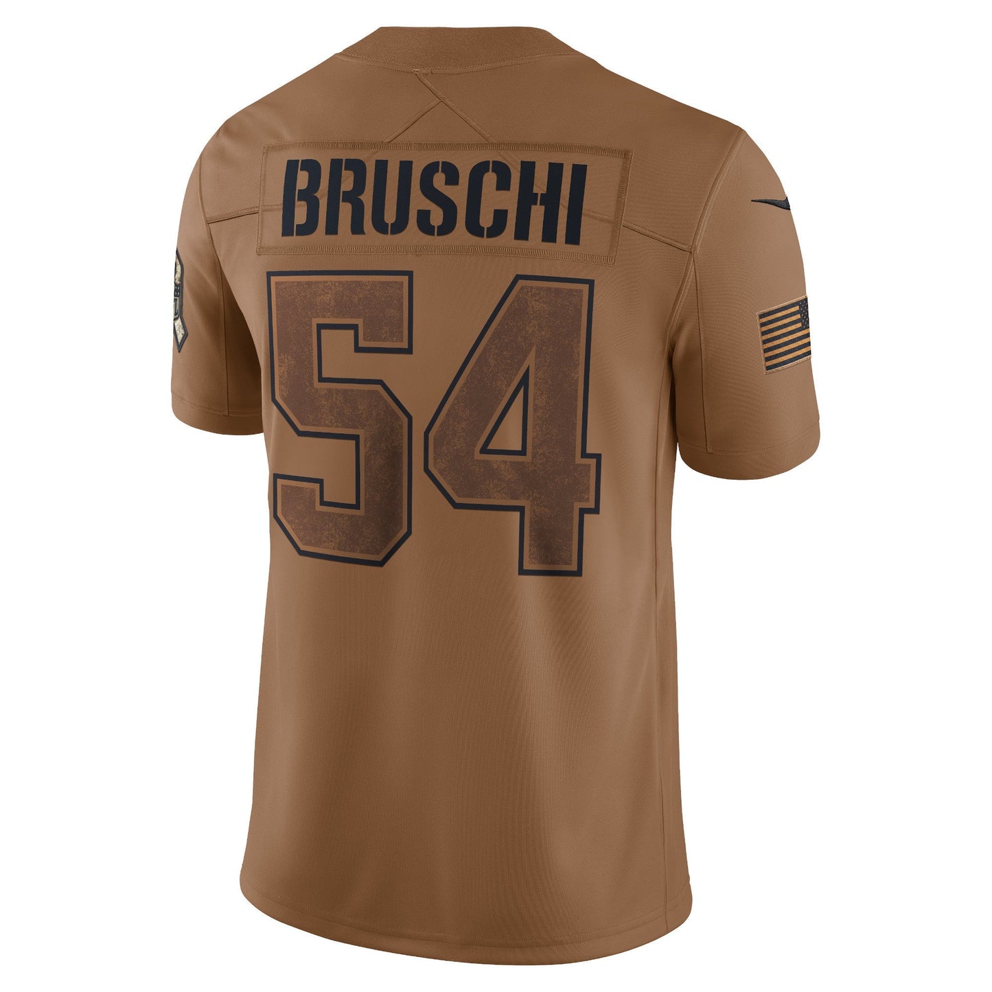 Tedy Bruschi New England Patriots Nike Salute To Service Retired Limited Jersey - Brown