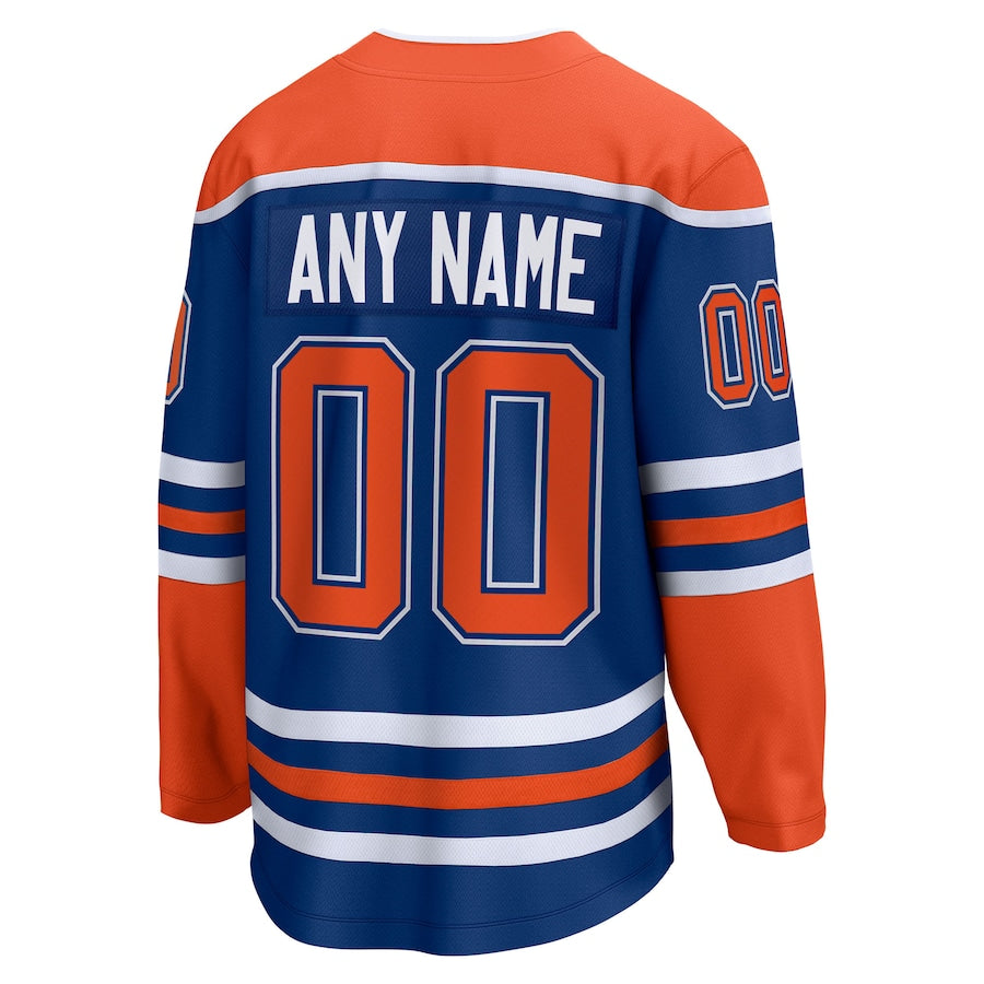 Men's Edmonton Oilers Fanatics Royal 2025 Stanley Cup Final Home Breakaway Custom Jersey