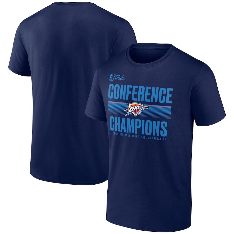 Men's Oklahoma City Thunder Fanatics Navy 2025 Western Conference Champions Ball Handler T-Shirt