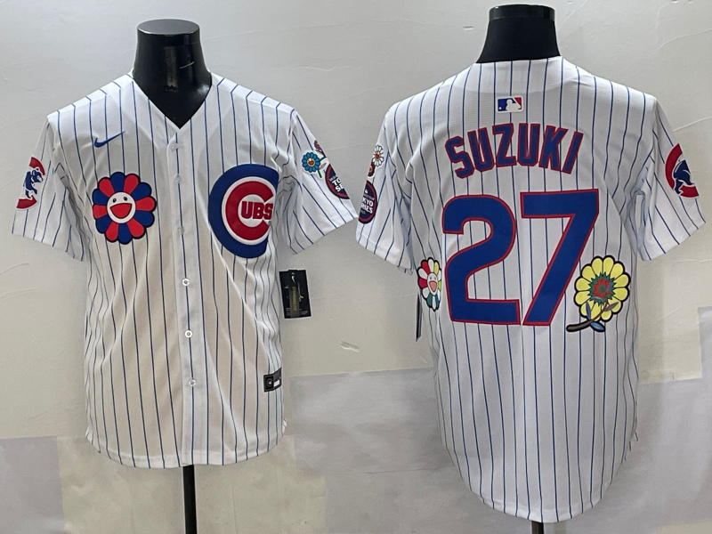 Men's Chicago Cubs Seiya Suzuki #27 White Player Jersey