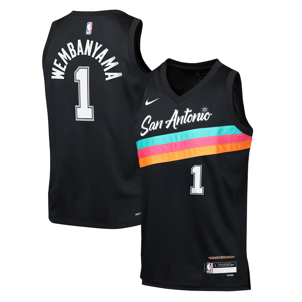 Youth San Antonio Spurs Victor Wembanyama Nike Black 2025/26 City Edition Swingman Jersey