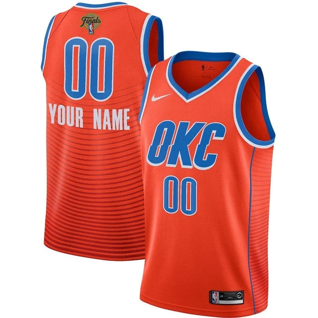 Custom Oklahoma City Thunder 2025 Finals Orange Jersey