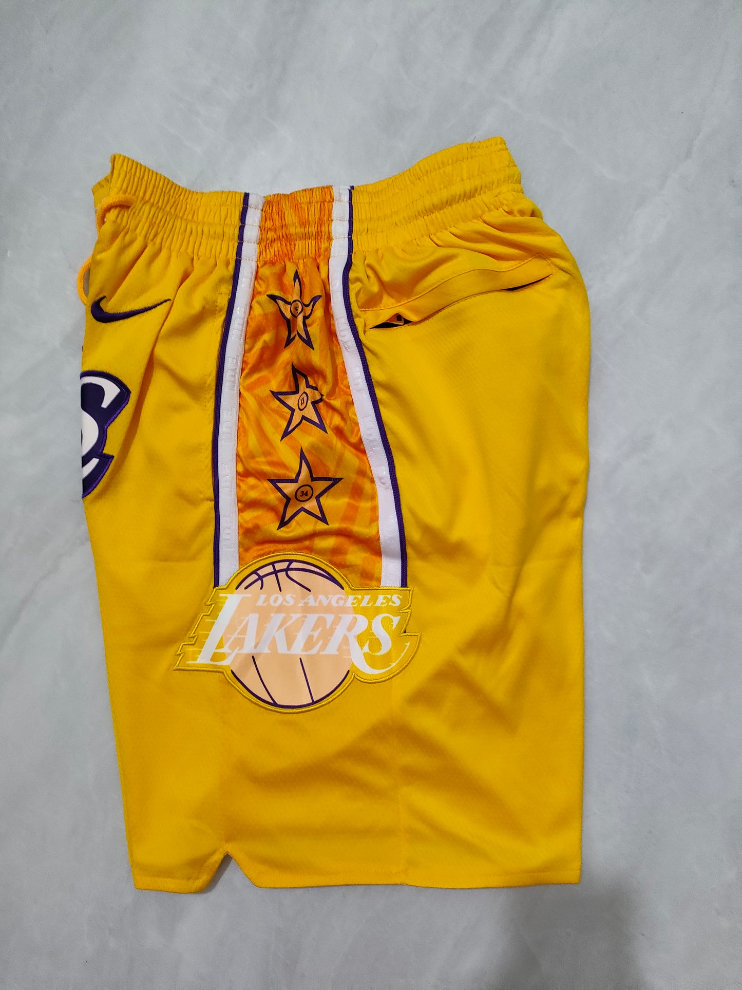 Los Angeles Lakers Yellow City Edition Pocket Shorts