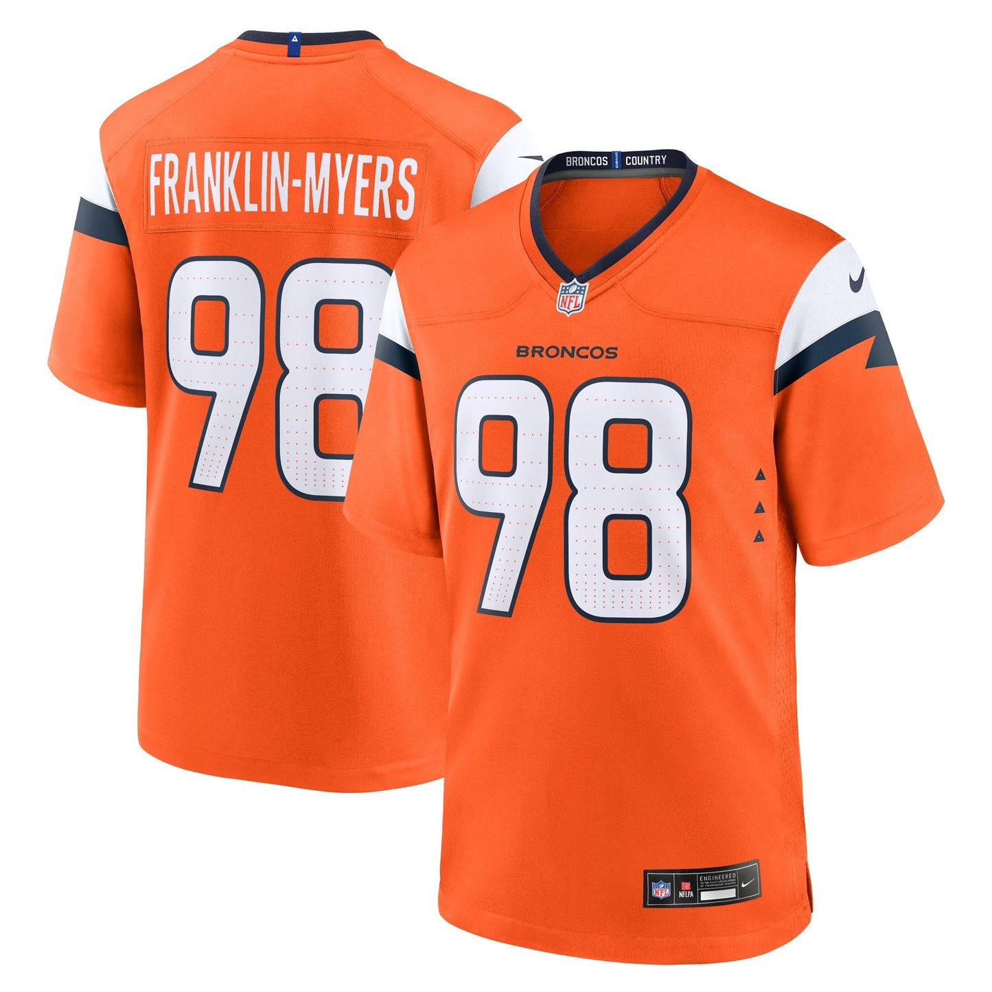 John Franklin-Myers Denver Broncos Nike Team Game Jersey - Orange
