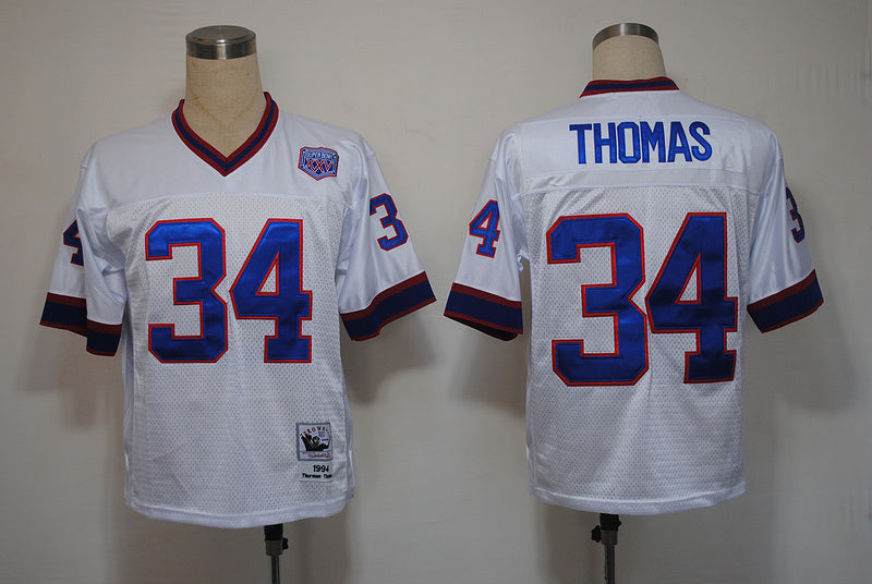 Buffalo Bills White Vintage #34 THOMAS Jersey