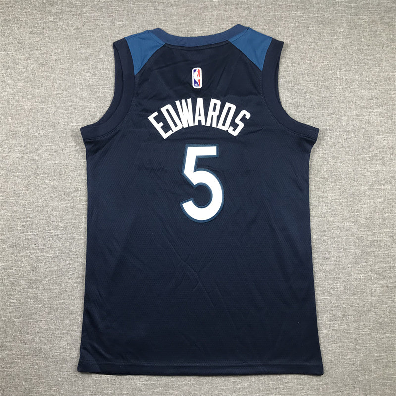 Youth Anthony Edwards Minnesota Timberwolves #5 Embroidered Jersey